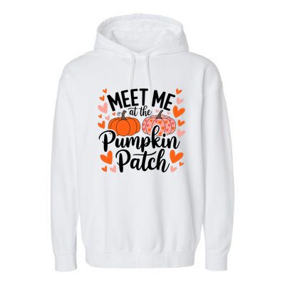 Meet Me At The Pumpkin Patch Truck Halloween Hello Fall 2024 Garment-Dyed Fleece Hoodie