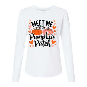 Meet Me At The Pumpkin Patch Truck Halloween Hello Fall 2024 Womens Cotton Relaxed Long Sleeve T-Shirt