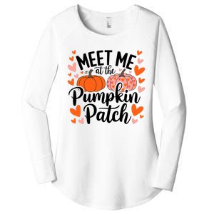 Meet Me At The Pumpkin Patch Truck Halloween Hello Fall 2024 Women's Perfect Tri Tunic Long Sleeve Shirt