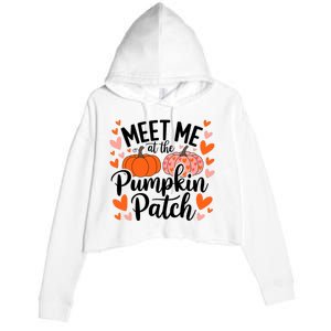 Meet Me At The Pumpkin Patch Truck Halloween Hello Fall 2024 Crop Fleece Hoodie