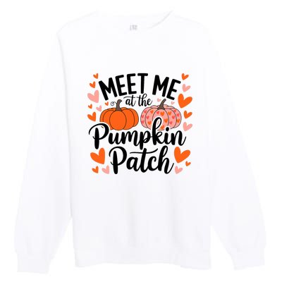 Meet Me At The Pumpkin Patch Truck Halloween Hello Fall 2024 Premium Crewneck Sweatshirt