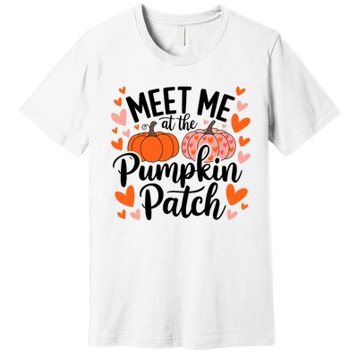 Meet Me At The Pumpkin Patch Truck Halloween Hello Fall 2024 Premium T-Shirt