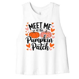 Meet Me At The Pumpkin Patch Truck Halloween Hello Fall 2024 Women's Racerback Cropped Tank