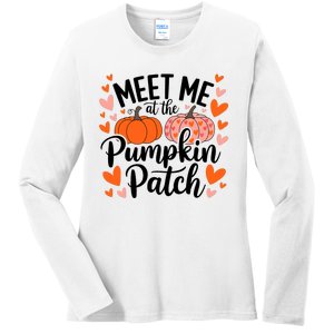 Meet Me At The Pumpkin Patch Truck Halloween Hello Fall 2024 Ladies Long Sleeve Shirt