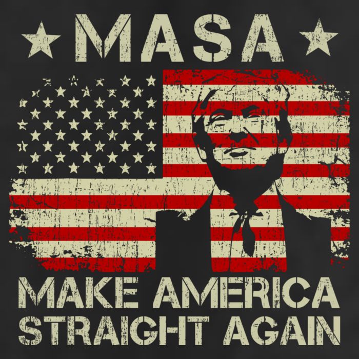 MASA Make America Straight Again 7 Panel Mesh Trucker Snapback Hat