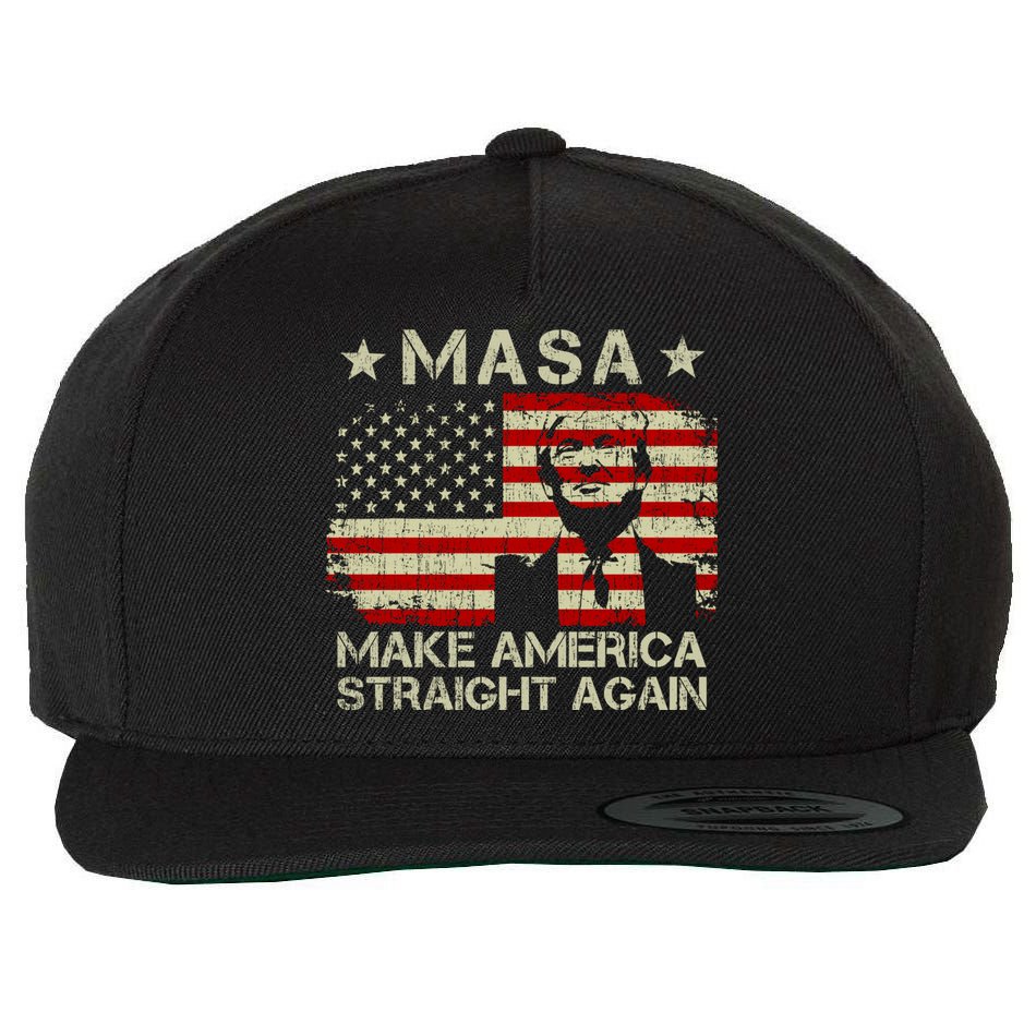MASA Make America Straight Again Wool Snapback Cap