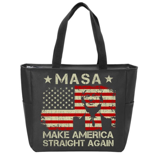 MASA Make America Straight Again Zip Tote Bag