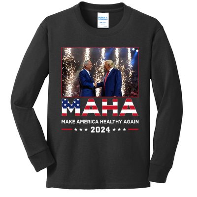 Maha Make America Healthy Again Trump Kennedy 2024 Kids Long Sleeve Shirt