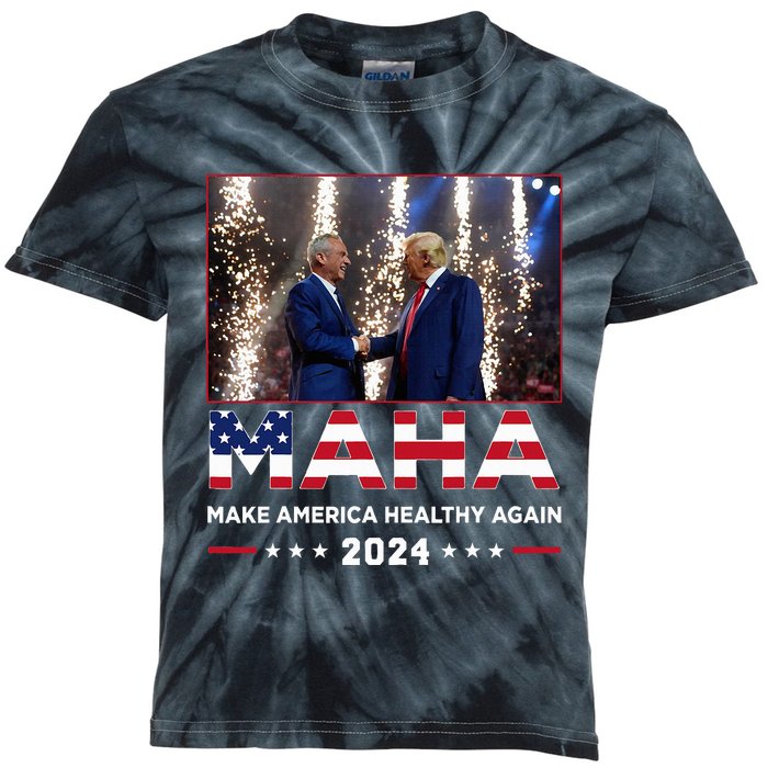 Maha Make America Healthy Again Trump Kennedy 2024 Kids Tie-Dye T-Shirt