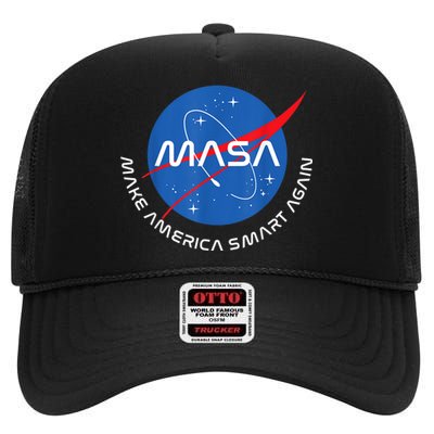 MASA MAKE AMERICA SMART AGAIN High Crown Mesh Back Trucker Hat