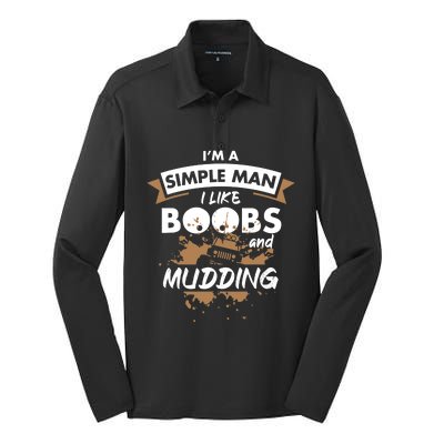 Mudding Mud ATV Funny 4x4 Wheeler Silk Touch Performance Long Sleeve Polo