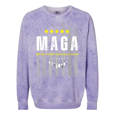 Maga Maybe Afford Groceries Again Colorblast Crewneck Sweatshirt