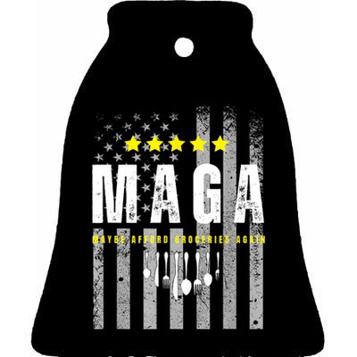 Maga Maybe Afford Groceries Again Ceramic Bell Ornament