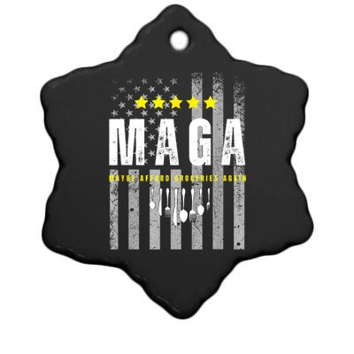 Maga Maybe Afford Groceries Again Ceramic Star Ornament