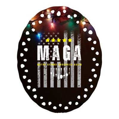 Maga Maybe Afford Groceries Again Ceramic Oval Ornament