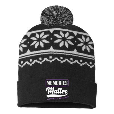 Memories Matter Alzheimer Supporter Alzheimers Awareness USA-Made Snowflake Beanie