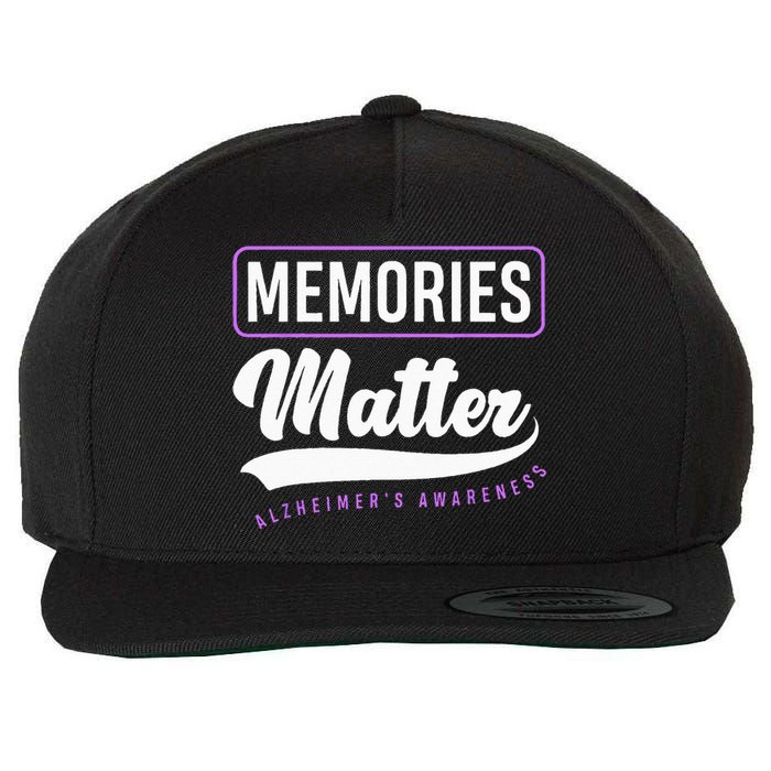 Memories Matter Alzheimer Supporter Alzheimers Awareness Wool Snapback Cap