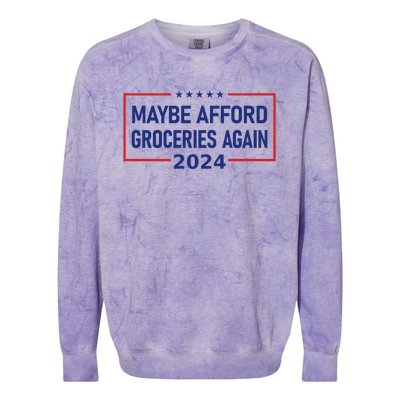 Maga Maybe Afford Groceries Again Colorblast Crewneck Sweatshirt