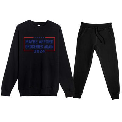 Maga Maybe Afford Groceries Again Premium Crewneck Sweatsuit Set