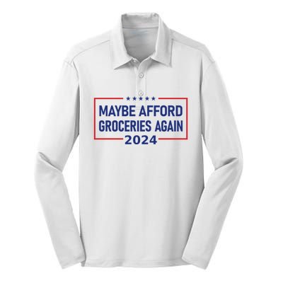 Maga Maybe Afford Groceries Again Silk Touch Performance Long Sleeve Polo