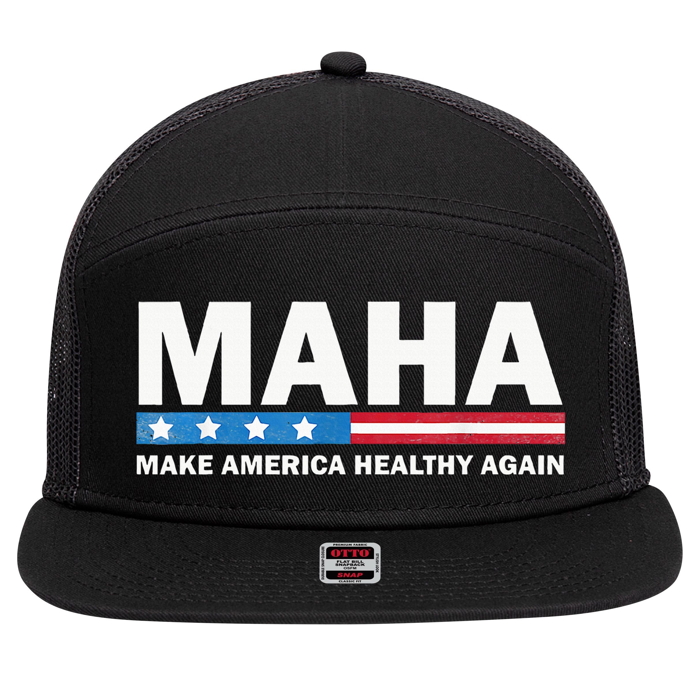 Maha Make America Healthy Again 2024 7 Panel Mesh Trucker Snapback Hat