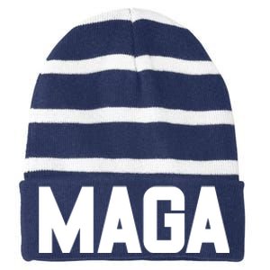 MAGA Make America Great Again Red Hats For Trump Striped Beanie with Solid Band