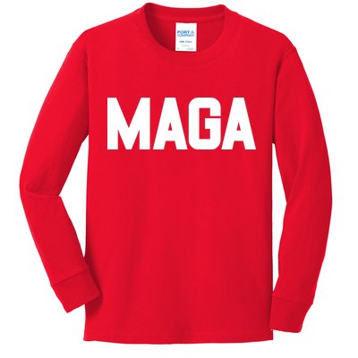 MAGA Make America Great Again Red Hats For Trump Kids Long Sleeve Shirt