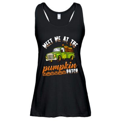 Meet Me At The Pumpkin Patch Truck Thanksgiving Farmer Ladies Essential Flowy Tank