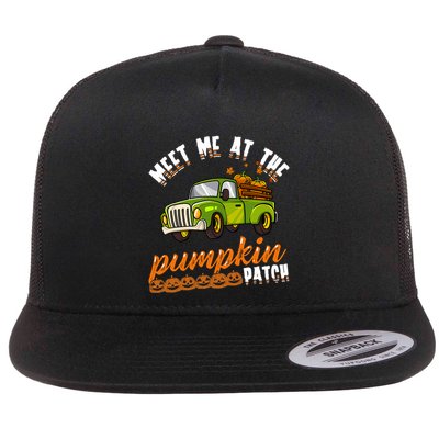 Meet Me At The Pumpkin Patch Truck Thanksgiving Farmer Flatbill Hat