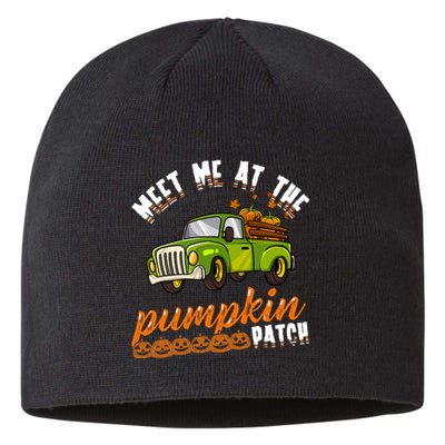 Meet Me At The Pumpkin Patch Truck Thanksgiving Farmer Sustainable Beanie