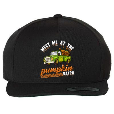 Meet Me At The Pumpkin Patch Truck Thanksgiving Farmer Wool Snapback Cap