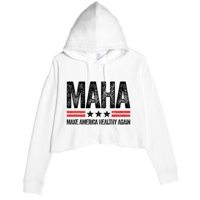 Maha Make America Healthy Again Us Patriotic 4th Of July Crop Fleece Hoodie