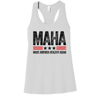 Maha Make America Healthy Again Us Patriotic 4th Of July Women's Racerback Tank