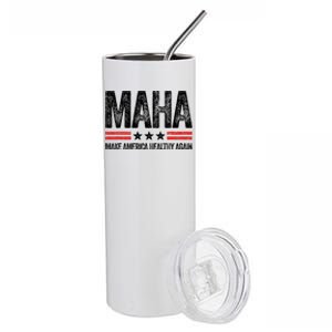 Maha Make America Healthy Again Us Patriotic 4th Of July Stainless Steel Tumbler