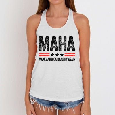 Maha Make America Healthy Again Us Patriotic 4th Of July Women's Knotted Racerback Tank