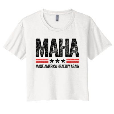 Maha Make America Healthy Again Us Patriotic 4th Of July Women's Crop Top Tee