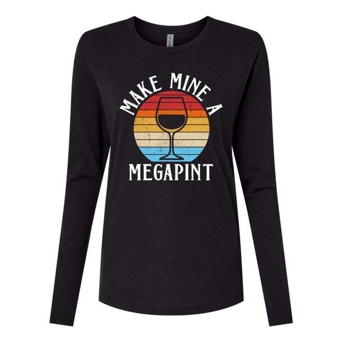 Make Mine A Megapint Wine Lover Johnny Depp Womens Cotton Relaxed Long Sleeve T-Shirt