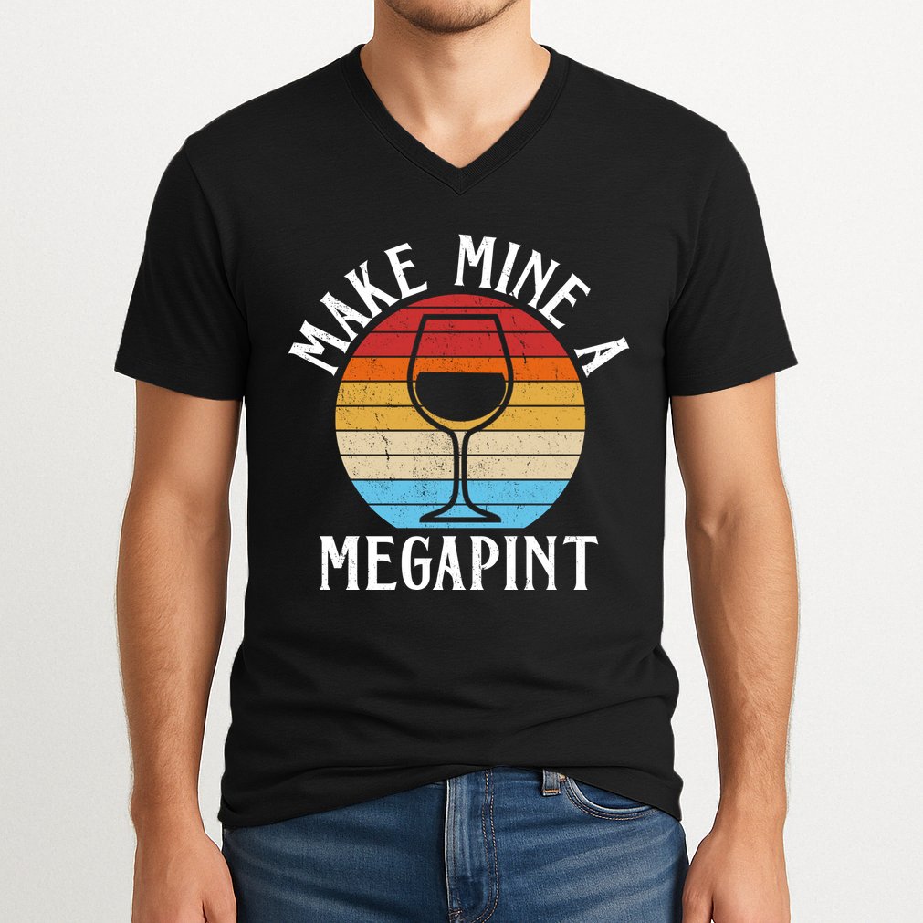 Make Mine A Megapint Wine Lover Johnny Depp V-Neck T-Shirt