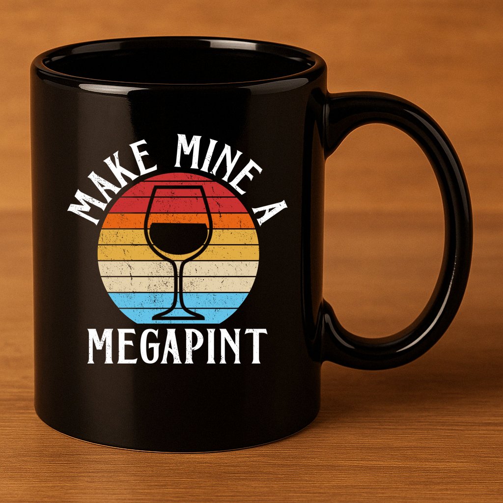 Make Mine A Megapint Wine Lover Johnny Depp 11oz C Handle Ceramic Mug