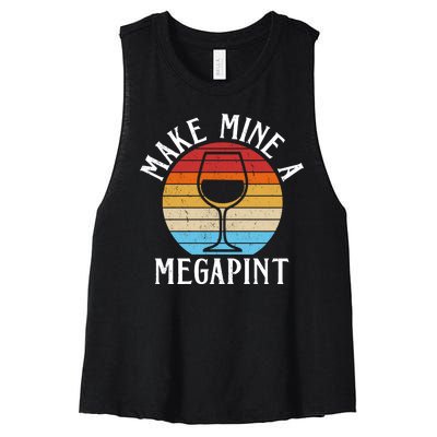 Make Mine A Megapint Wine Lover Johnny Depp Women's Racerback Cropped Tank