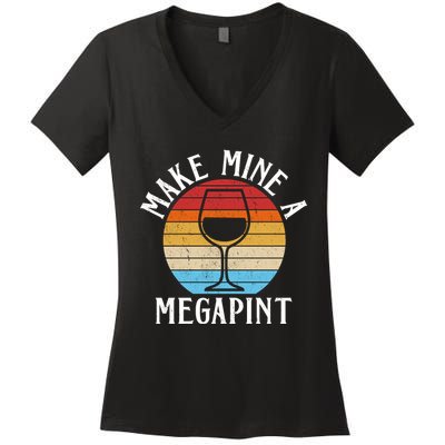 Make Mine A Megapint Wine Lover Johnny Depp Women's V-Neck T-Shirt