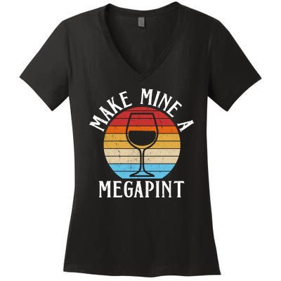 Make Mine A Megapint Wine Lover Johnny Depp Women's V-Neck T-Shirt