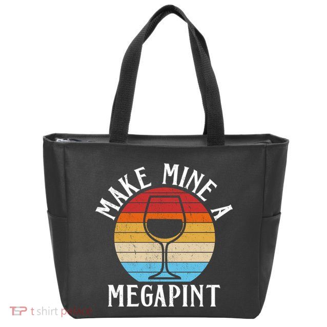 Make Mine A Megapint Wine Lover Johnny Depp Zip Tote Bag