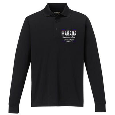 Magaga Make America Great And Glorious Again Gift Performance Long Sleeve Polo