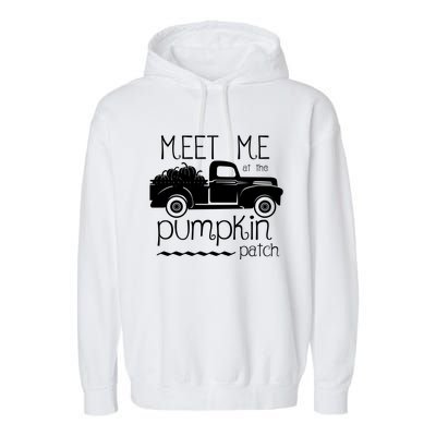 Meet Me At The Pumpkin Patch Fall Harvest Truck Autumn Lover Cute Gift Garment-Dyed Fleece Hoodie