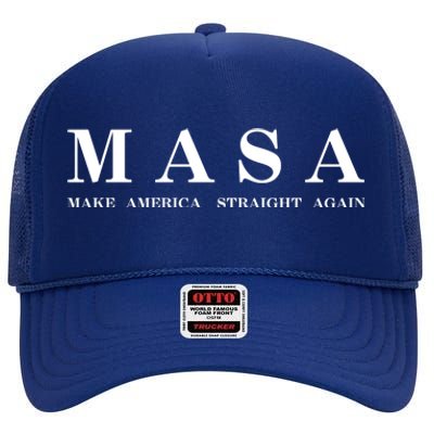 MASA Make America Straight Again High Crown Mesh Back Trucker Hat