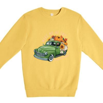 Meet Me At The Pumpkin Patch Cute Vintage Pickup Truck Fall Gift Premium Crewneck Sweatshirt