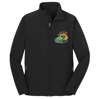 Meet Me At The Pumpkin Patch Cute Vintage Pickup Truck Fall Gift Core Soft Shell Jacket