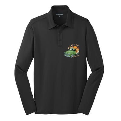 Meet Me At The Pumpkin Patch Cute Vintage Pickup Truck Fall Gift Silk Touch Performance Long Sleeve Polo