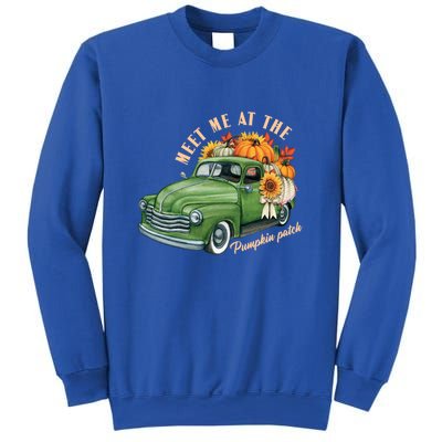 Meet Me At The Pumpkin Patch Cute Vintage Pickup Truck Fall Gift Sweatshirt